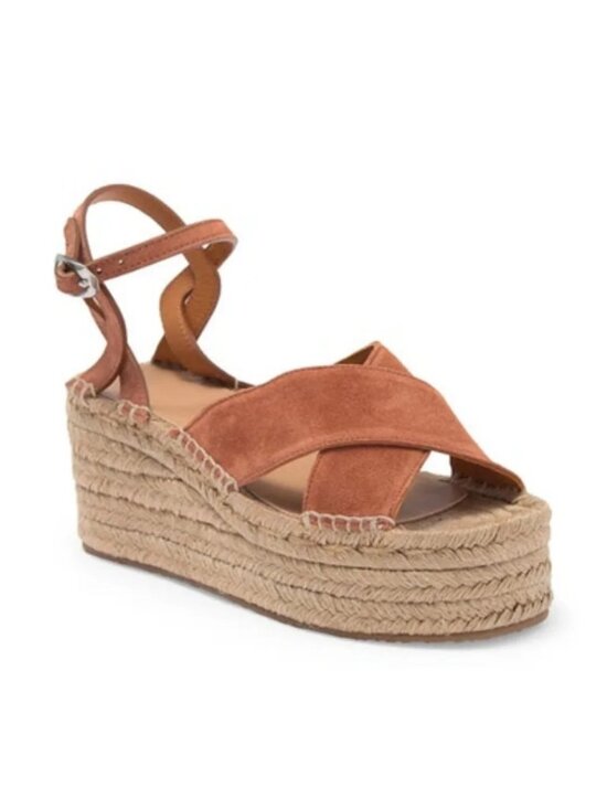rag & bone Shoes - Rag & Bone Hera Suede Espadrille Wedge Sandal in Tan Brown Platform EU 38/US 8